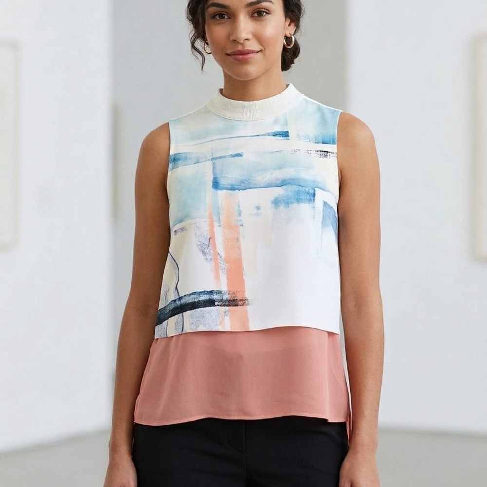 ​Zara W&B Collection Watercolor Layered Top - NWT - Talla M